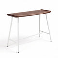 Wooden top bar table with white metal legs 120 x 60 x 75cm
