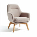 Fabric armchair with wooden legs in light beige color dimensions 80 x 80 x 90cm