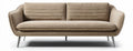 Modern beige fabric sofa with streamlined design and metal legs 200 x 90 x 80cm