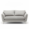 Modern gray fabric two-seater sofa with chrome legs approximately 180 x 80 x 85cm