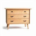 Wooden dresser with three drawers and black metal handles 80 x 40 x 75cm