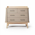 Dressers with four drawers in beige wood finish 80 x 50 x 90cm